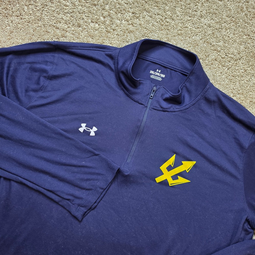 ASU Sun‎ Devils Quarter Zip Mens 2XL Navy Blue Outdoor Athletic Top Under Armour